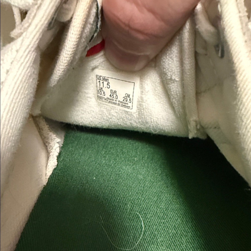 Vans White and Green Low-Top Sneakers - Picture 4 of 6